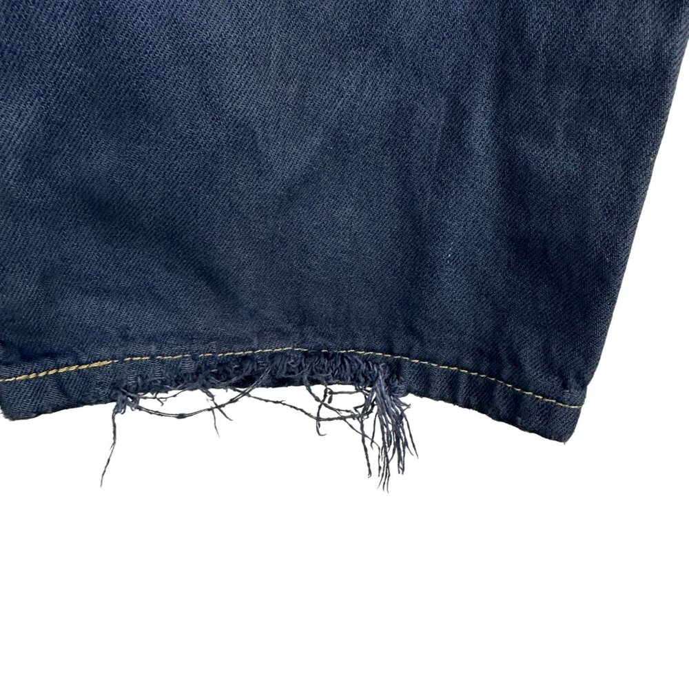 Levis 505 Mens Blue Jeans 38x30 Cotton Denim Frayed Hem Classic Fit - Picture 9 of 9